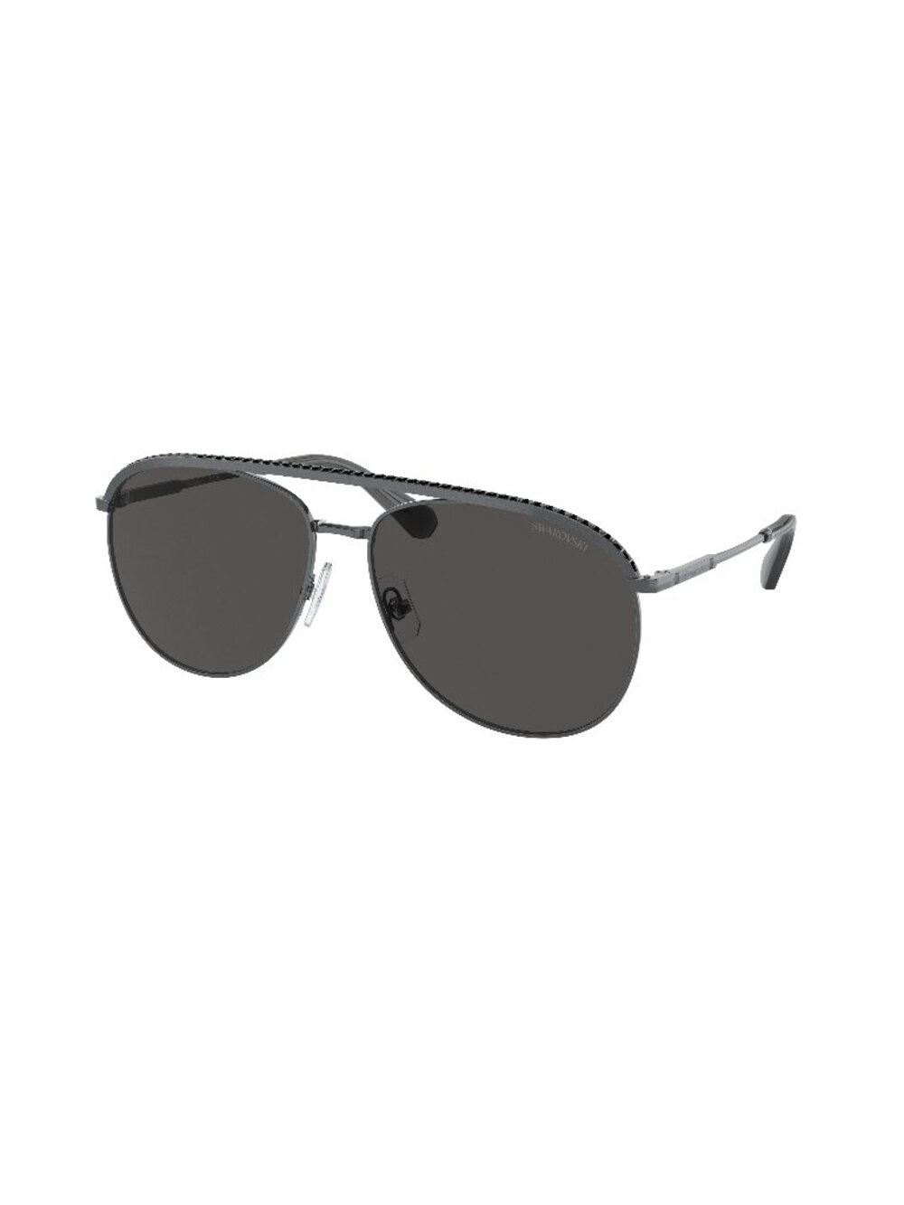 New Swarovski Women's Sunglasses Silver Aviator Grey Lens Metal Frame SK7005 58